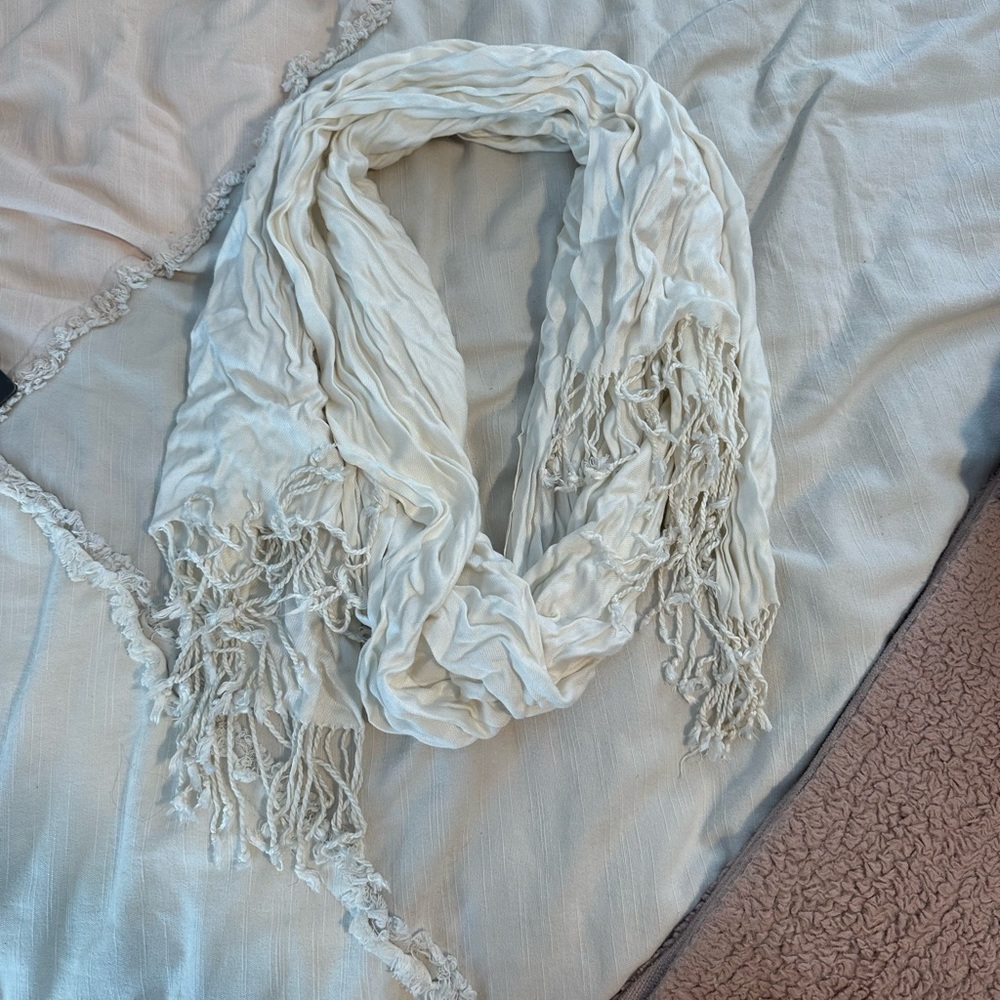 White and Blue striped scarf